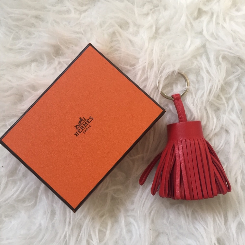 ✨Hermes✨ Rouge Swift Leather Carmen Key Ring